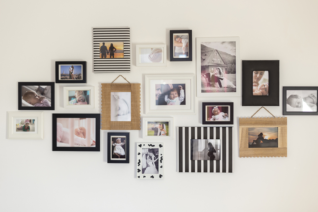 Framed Photos on a Wall